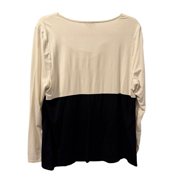 Talbots Womens Color Block  Long Sleeve Top Sz XL Rayon/Spandex Blouse - Picture 10 of 12